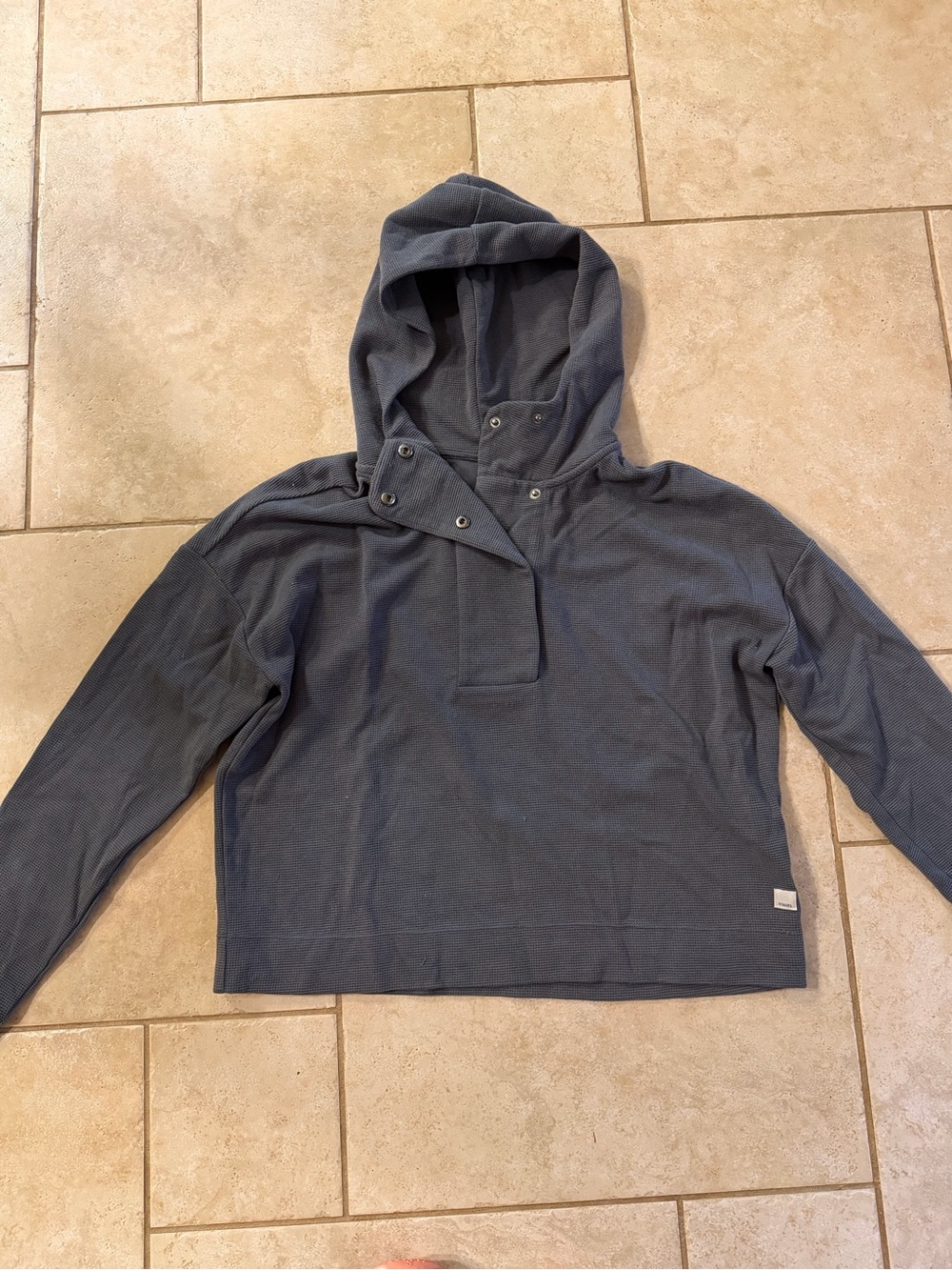 Vuori Bayview Thermal Hoodie Waffle Hoodie Gray Small